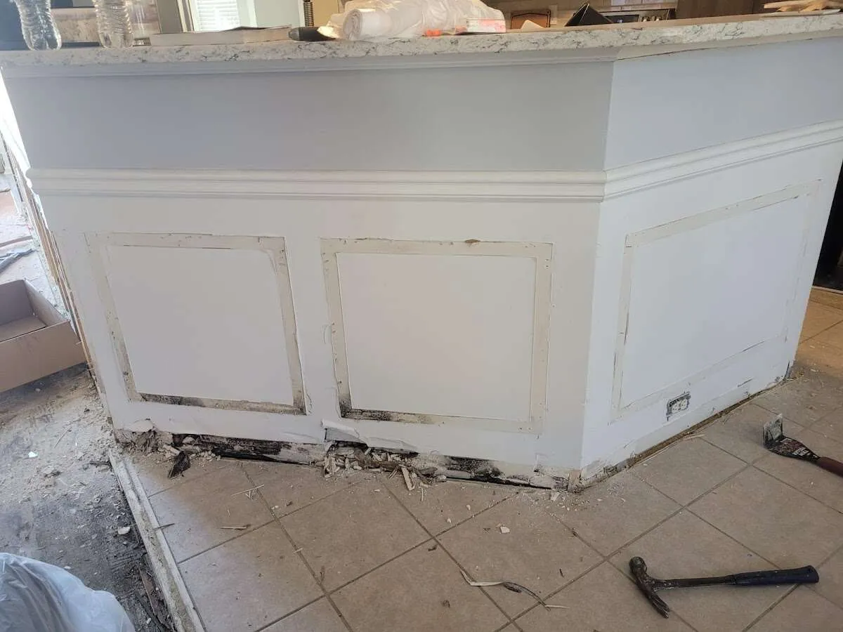 Water damage and mold on kitchen during Storm Damage Restoration in Ruskin